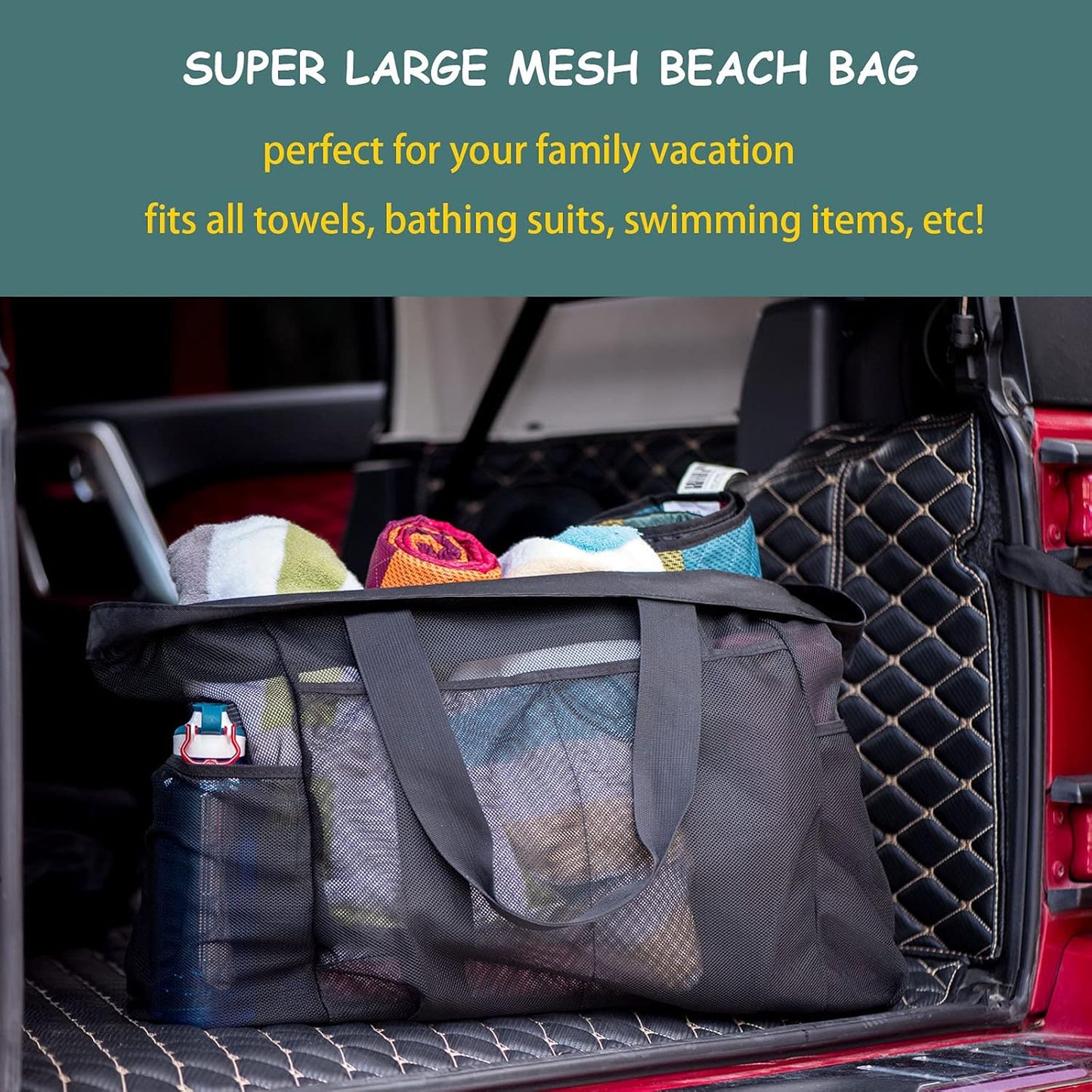 Extra-Large Sandproof Mesh Beach Tote with Zipper