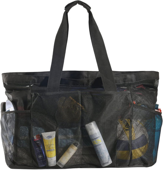 Extra-Large Sandproof Mesh Beach Tote with Zipper