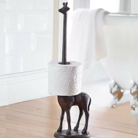 Cast Iron Giraffe Toilet Paper Holder 18 Inch