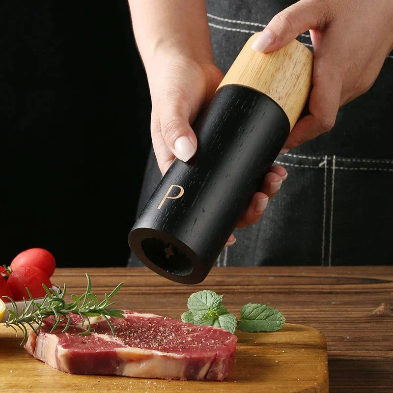 Wooden Salt and Pepper Mill Set with Adjustable Ceramic Grinder