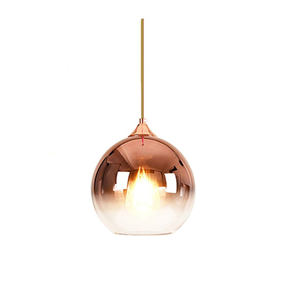 Copper Finish Glass Ceiling Light Fixture