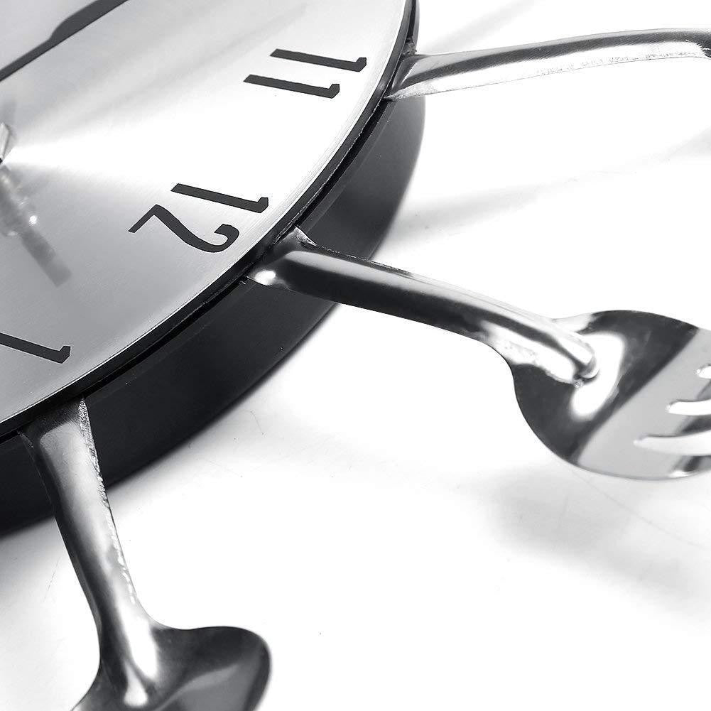 Cutlery Wall Clock with Fork and Spoon Design