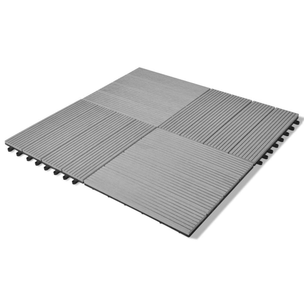 Gray Waterproof WPC Patio Tiles 30x30cm 11pcs