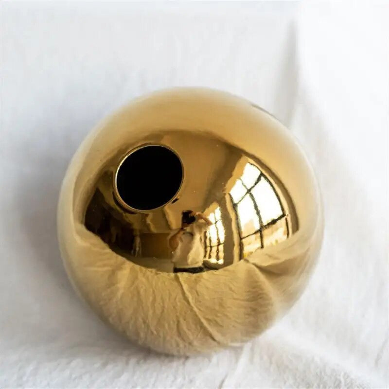 Gold Sphere Vase - Elegant Decorative Centerpiece in Three Sizes