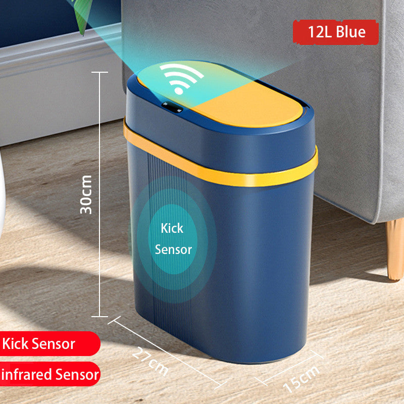 Hands-Free Motion Sensor Trash Bin - Waterproof 2.8 Gallon Odor-Resistant Design