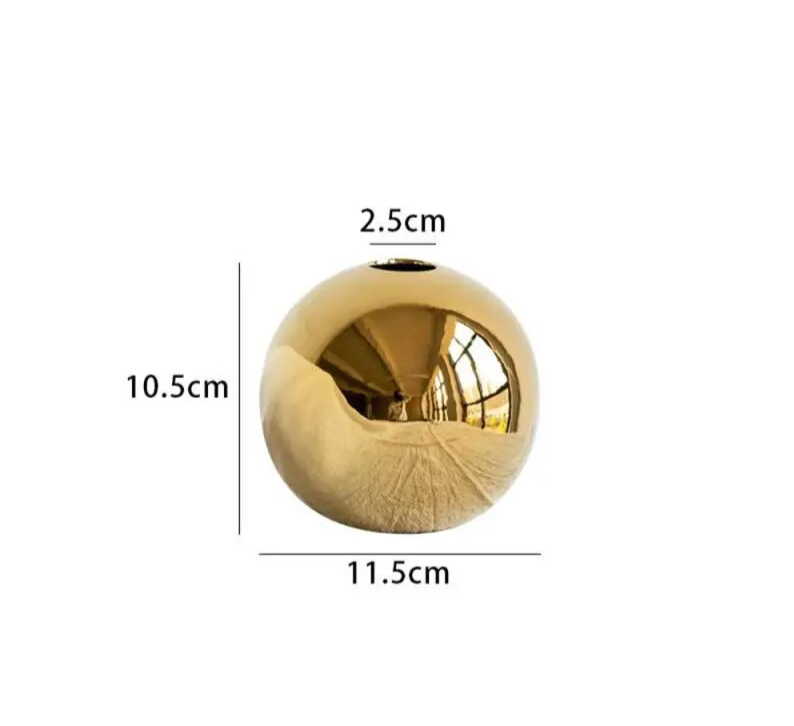 Gold Sphere Vase - Elegant Decorative Centerpiece in Three Sizes
