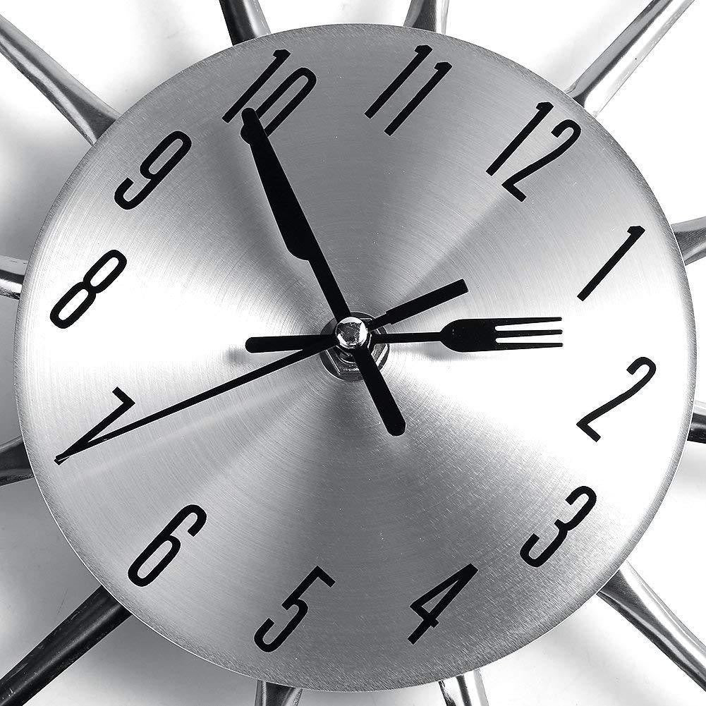 Cutlery Wall Clock with Fork and Spoon Design