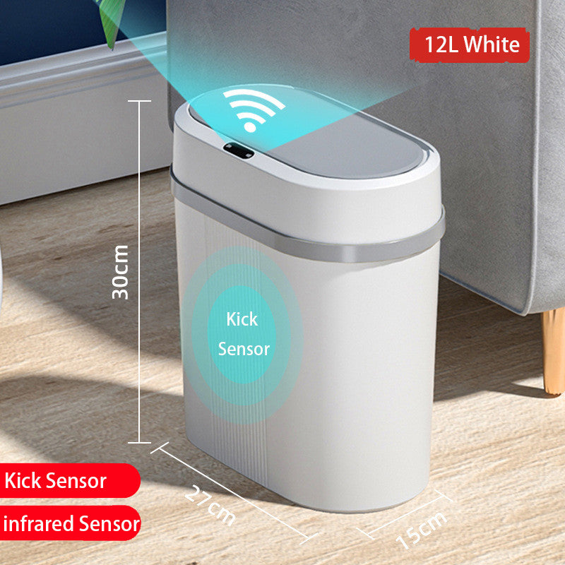 Hands-Free Motion Sensor Bathroom Trash Bin