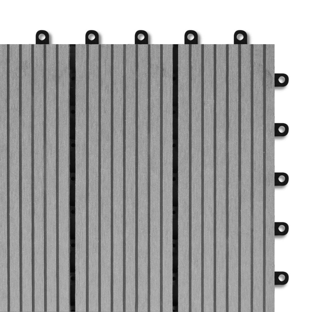 Gray Waterproof WPC Patio Tiles 30x30cm 11pcs
