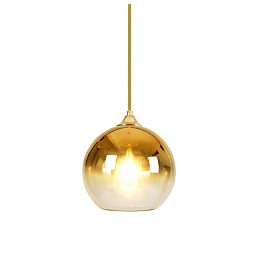 Copper Finish Glass Ceiling Light Fixture