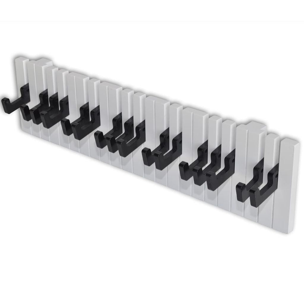 Piano Keyboard Wall-Mounted Coat Rack with Foldable Hooks