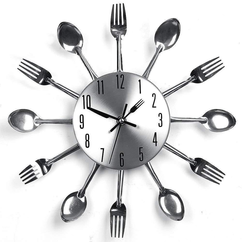 Cutlery Design Wall Clock with Fork and Spoon Hands