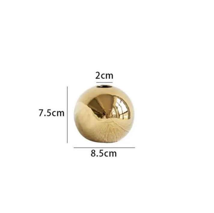 Gold Sphere Vase - Elegant Decorative Centerpiece in Multiple Sizes