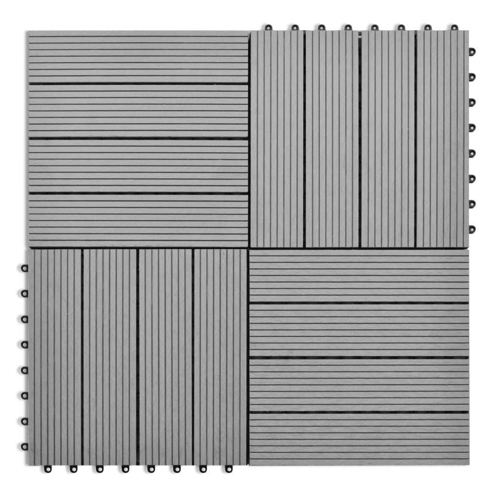 Gray Waterproof WPC Patio Tiles 30x30cm 11pcs