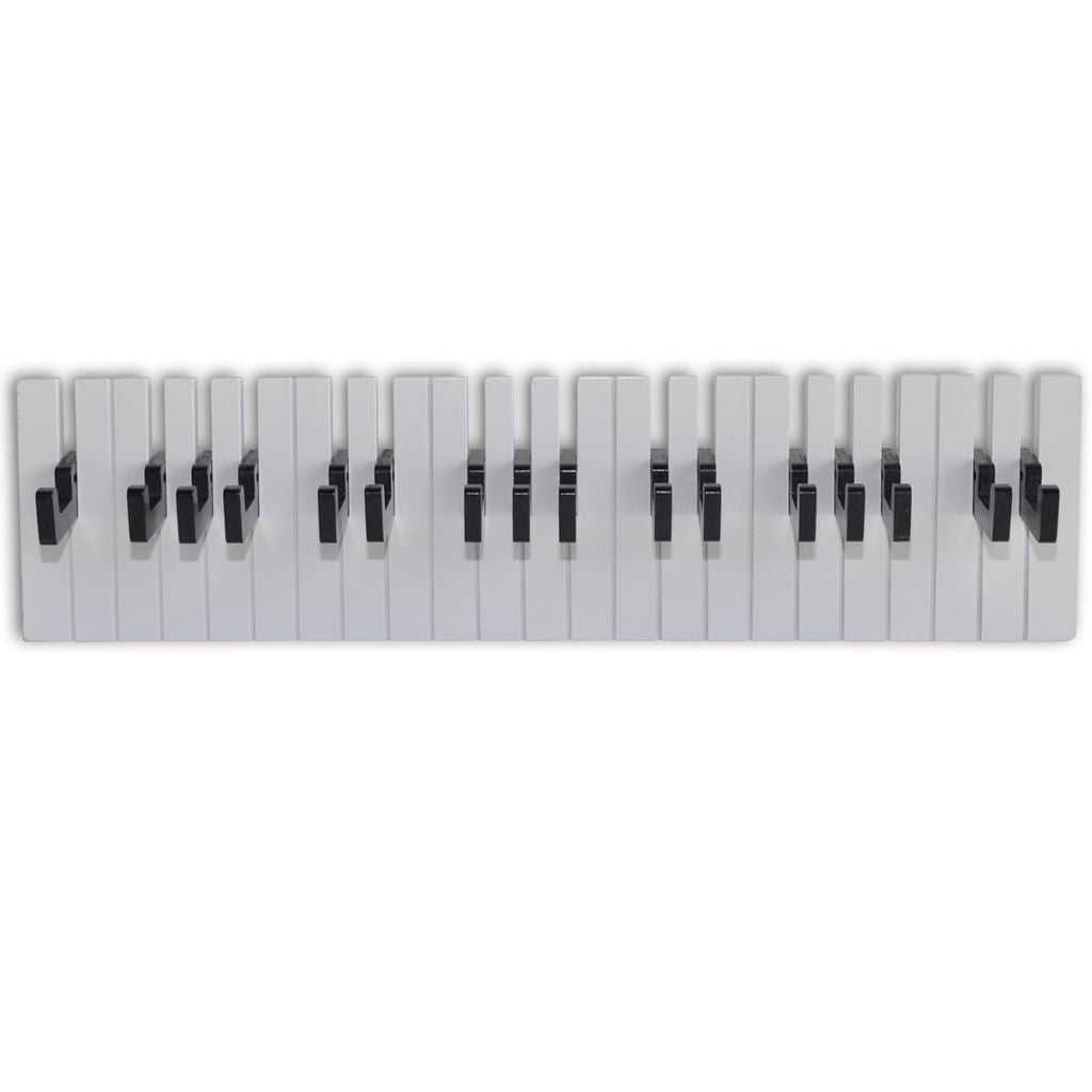 Piano Keyboard Wall-Mounted Coat Rack with Foldable Hooks
