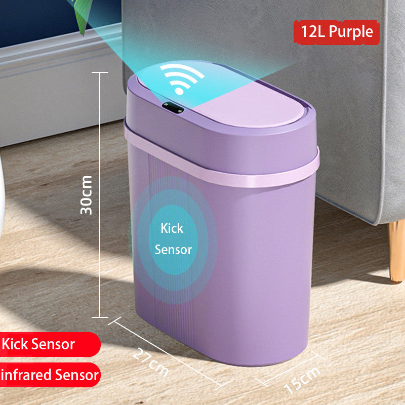 Hands-Free Motion Sensor Bathroom Trash Bin
