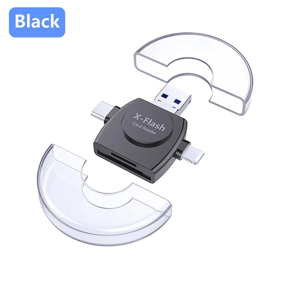 4-in-1 SD Card Reader for Smartphones and Tablets
