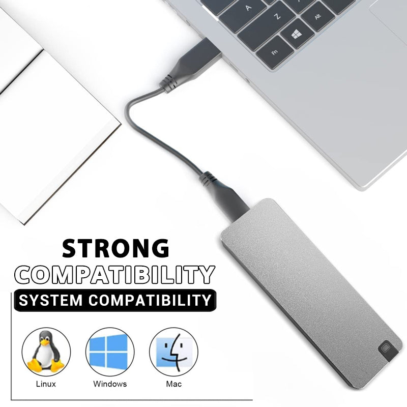 Portable External SSD with Shock-Resistant Design and High-Speed USB 3.2 Transfers