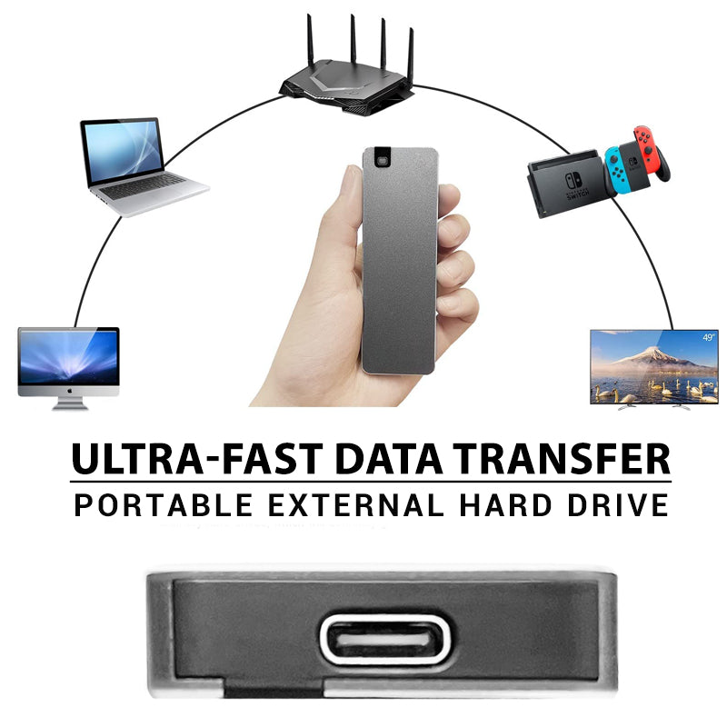 Portable External SSD with Shock-Resistant Design and High-Speed USB 3.2 Transfers