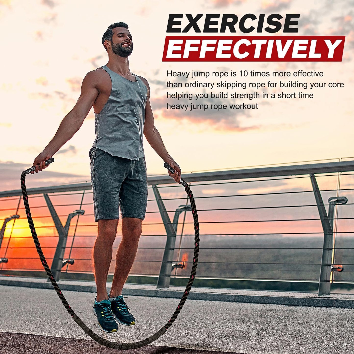 Adjustable Training Jump Rope for Strength and Conditioning