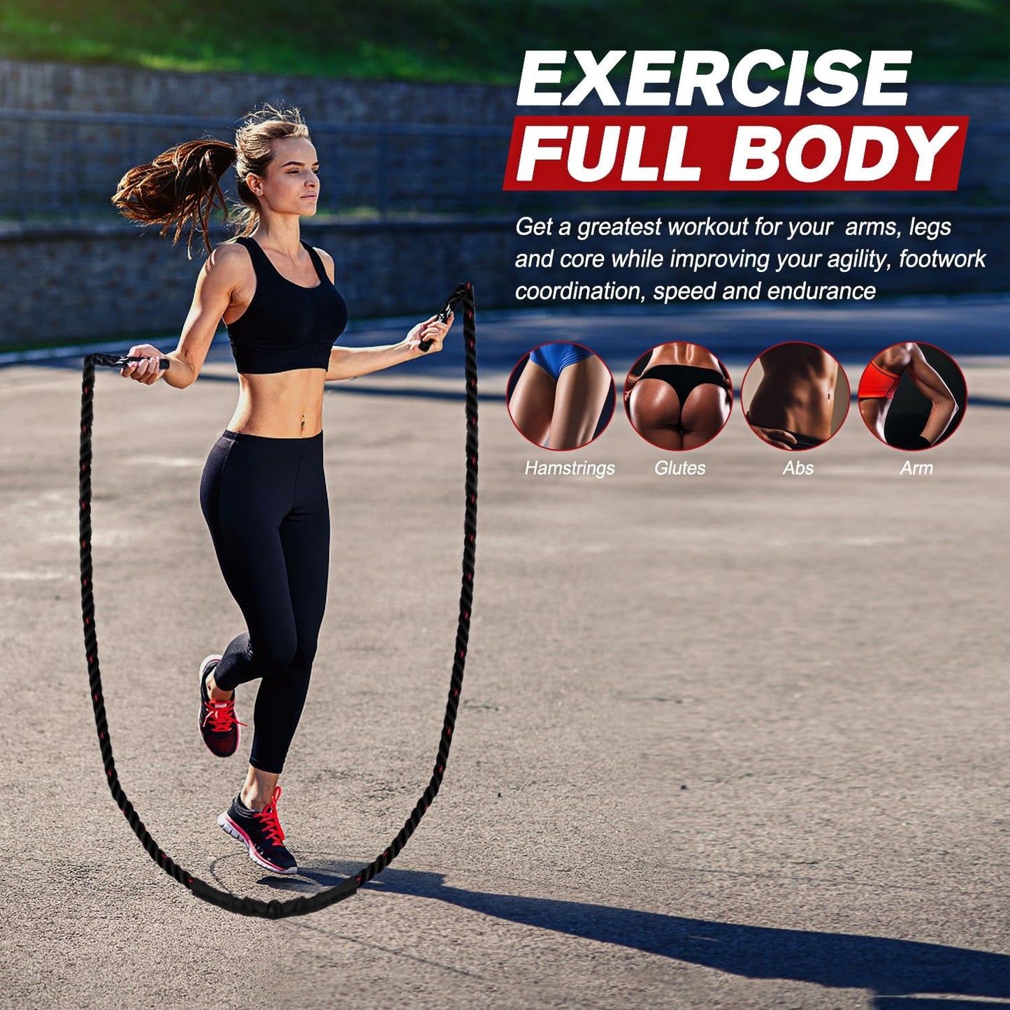 Adjustable Training Jump Rope for Strength and Conditioning