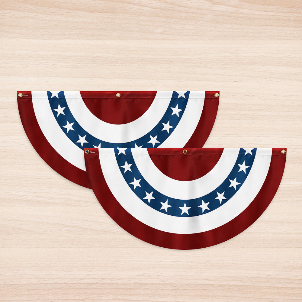 Stars and Stripes Double-Sided Fan Flag - Durable Canvas Patriotic Decoration