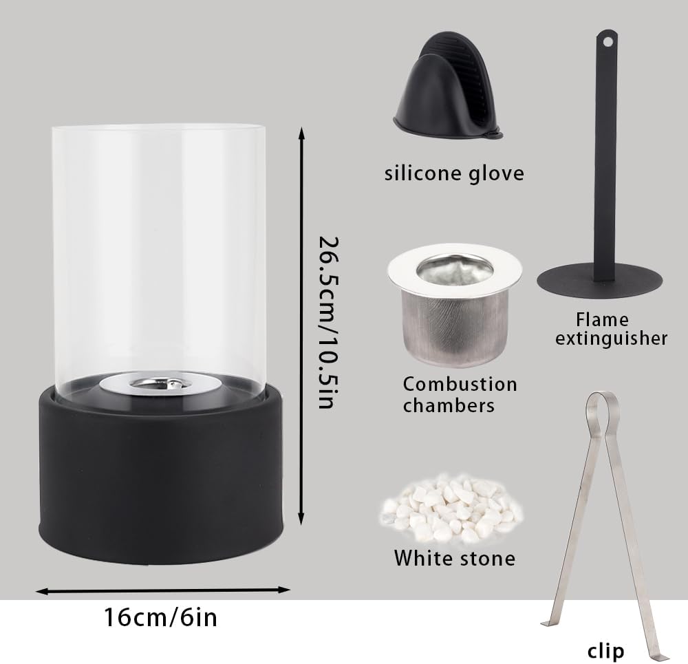 Portable Glass Bioethanol Fireplace for Smokeless Ambiance
