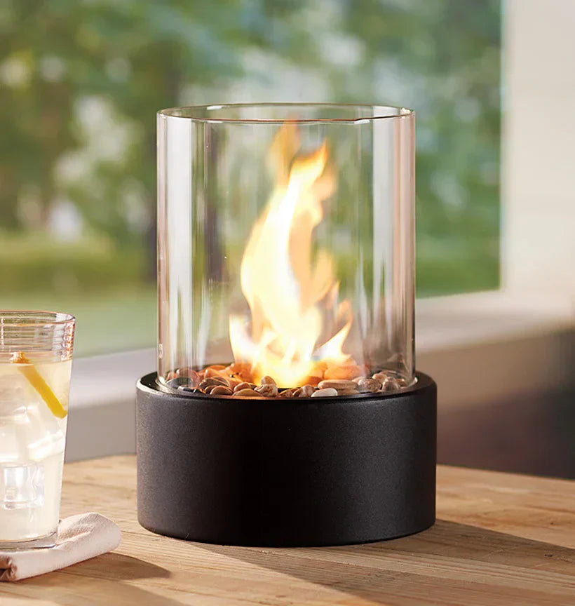 Portable Glass Bioethanol Fireplace for Smokeless Ambiance