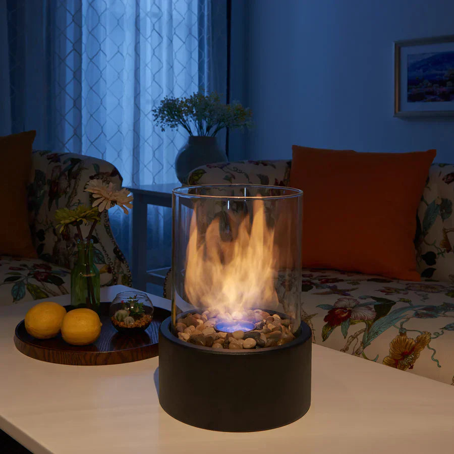 Portable Glass Bioethanol Fireplace for Smokeless Ambiance