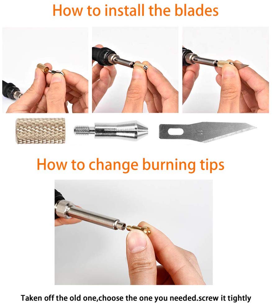 Wood Burning Tool Set with Adjustable Temperature and Interchangeable Tips