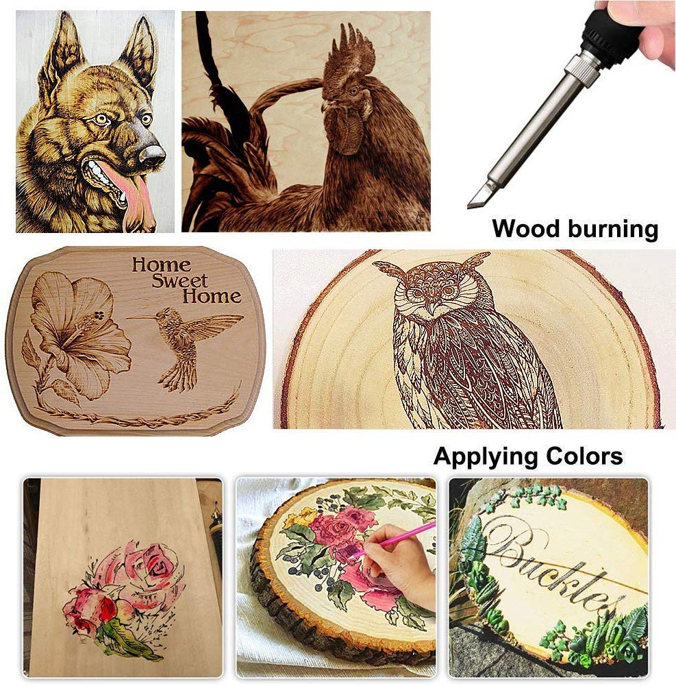 Wood Burning Tool Set with Adjustable Temperature and Interchangeable Tips