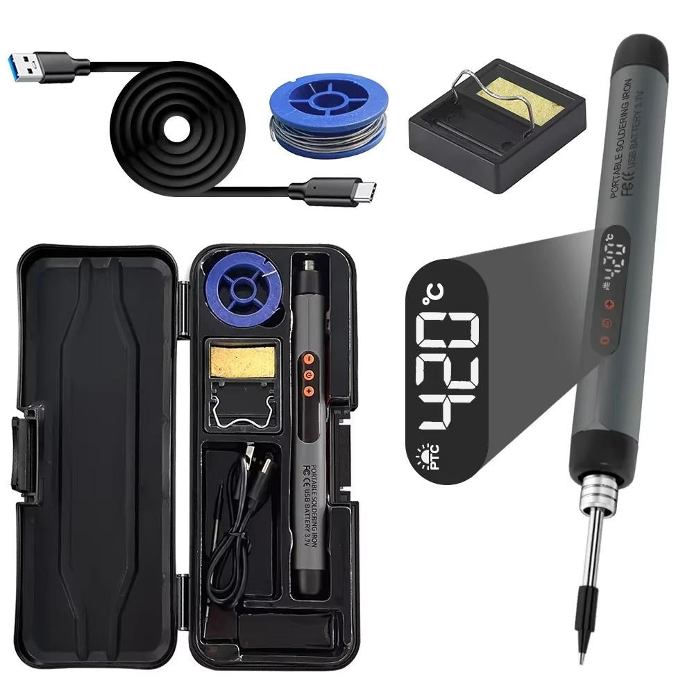 Digital Wireless Soldering Iron Set with Adjustable Temperature and LED Display