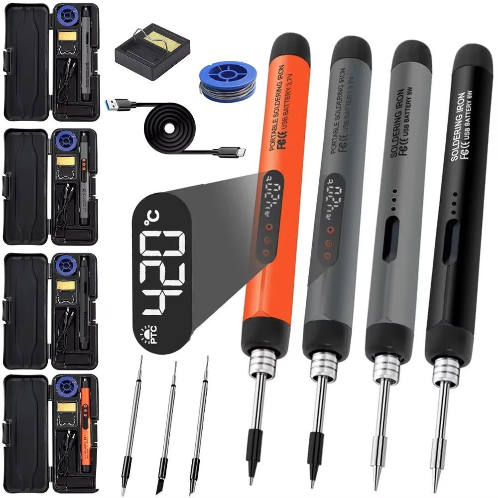 Digital Wireless Soldering Iron Set with Adjustable Temperature and LED Display
