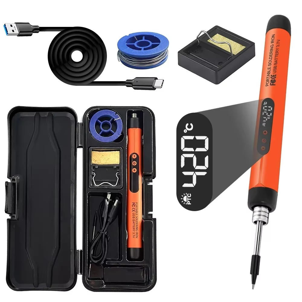 Digital Wireless Soldering Iron Set with Adjustable Temperature and LED Display