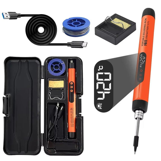 Digital Wireless Soldering Iron Set with Adjustable Temperature and LED Display