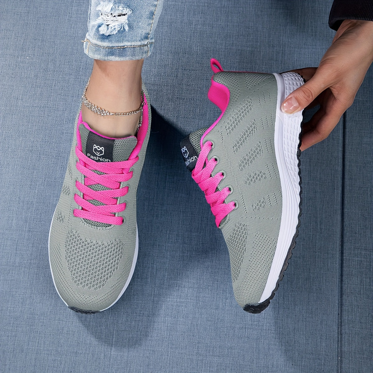 Breathable Women's Sneakers with Shock-Absorbing Sole