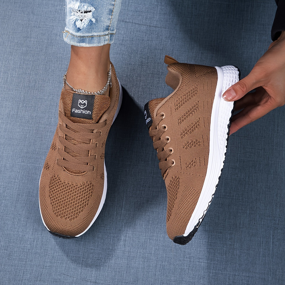 Breathable Women's Sneakers with Shock-Absorbing Sole