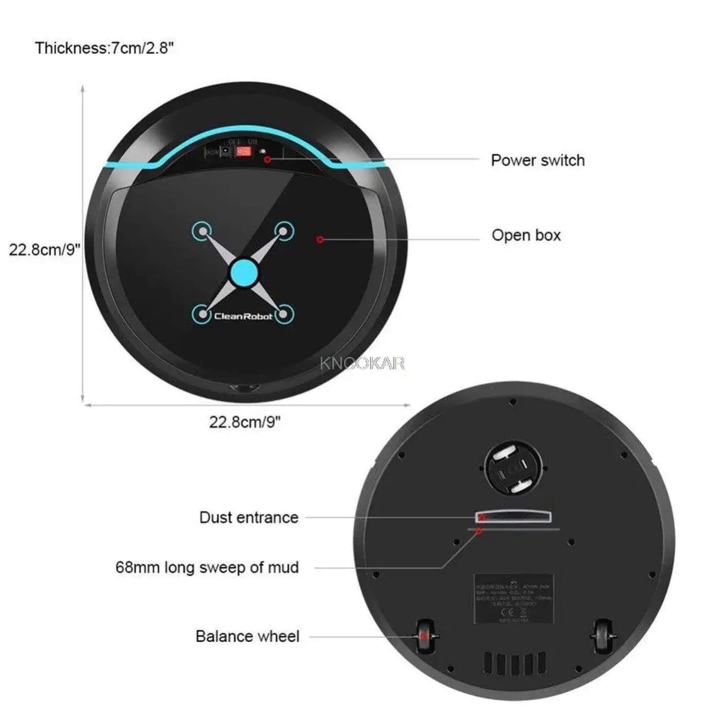 Robot Vacuum Cleaner with Sweeping, Mopping, and Smart Navigation