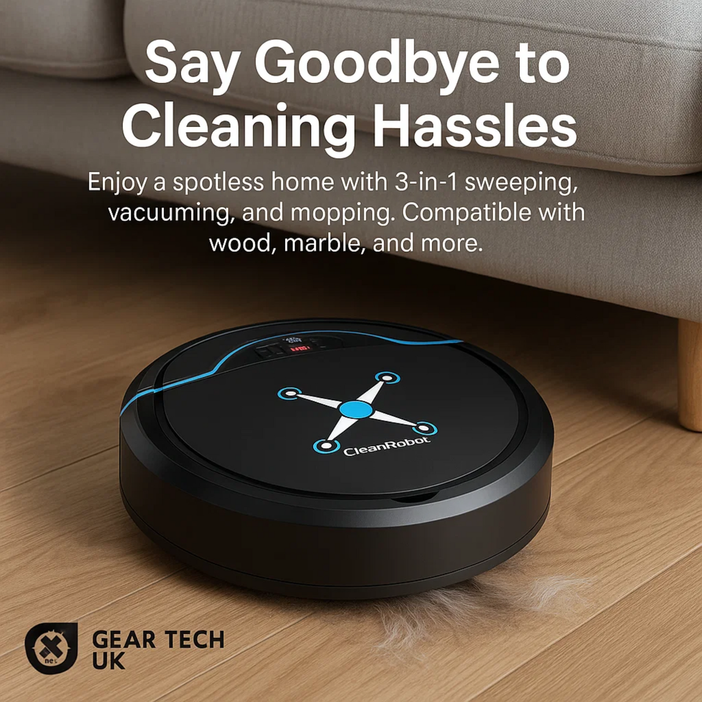 Robot Vacuum Cleaner with Sweeping, Mopping, and Smart Navigation