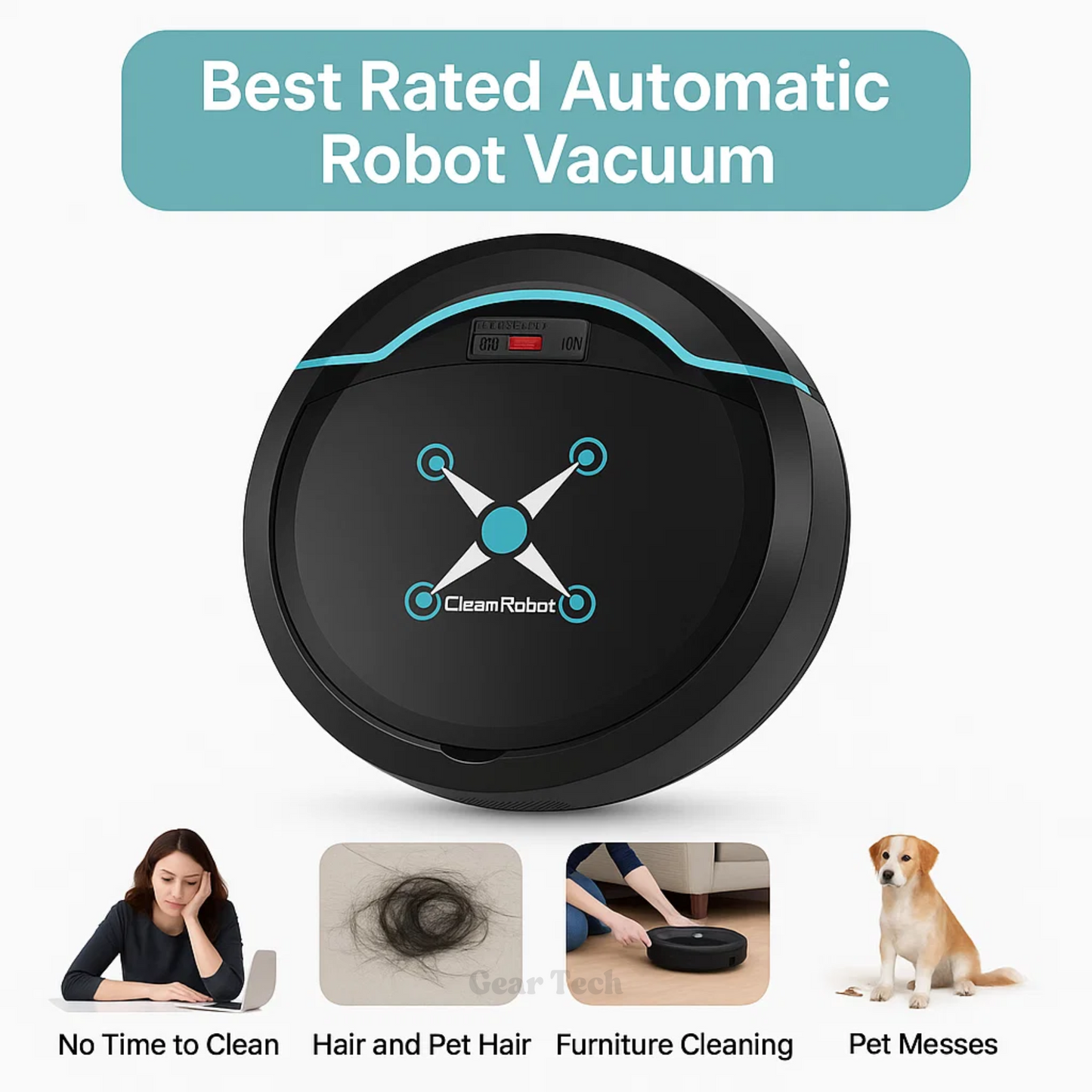 Robot Vacuum Cleaner with Sweeping, Mopping, and Smart Navigation