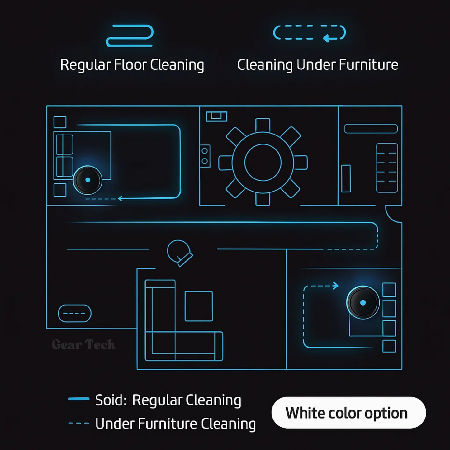 Robot Vacuum Cleaner with Sweeping, Mopping, and Smart Navigation
