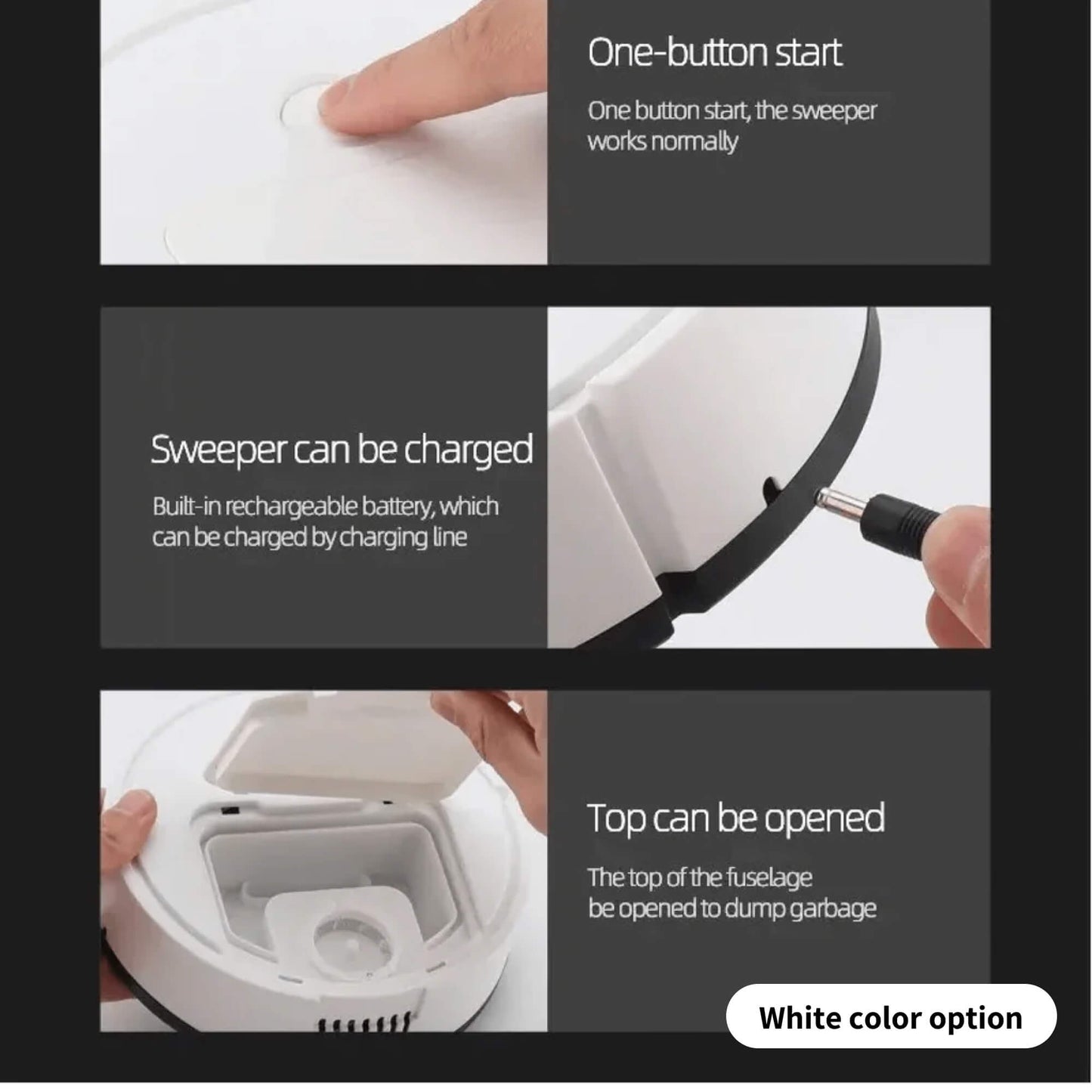 Robot Vacuum Cleaner with Sweeping, Mopping, and Smart Navigation