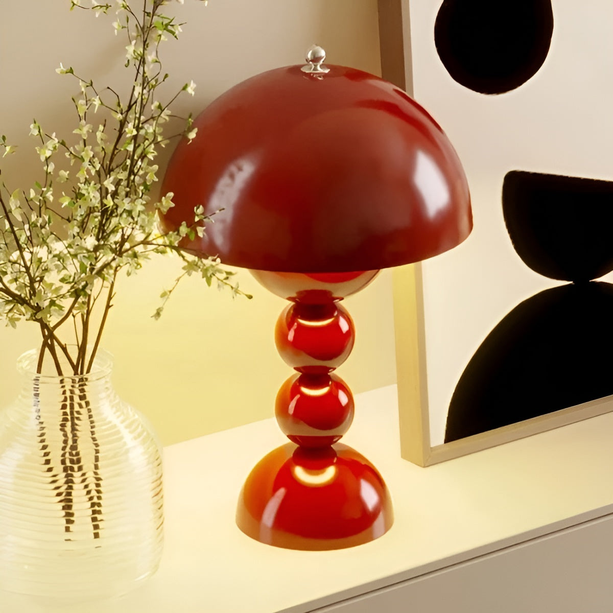 Dimmable Scandinavian Floral Table Lamp with LED
