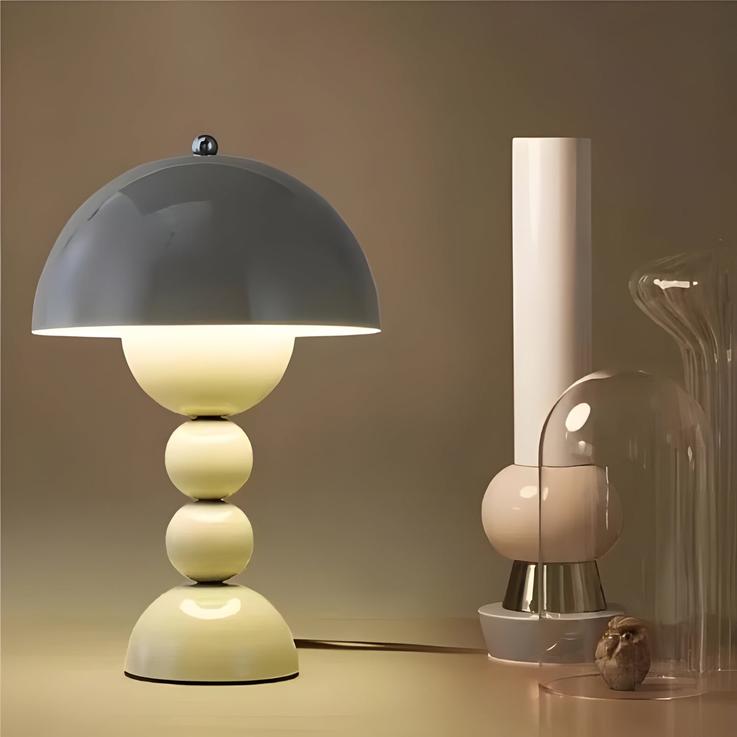 Dimmable Scandinavian Floral Table Lamp with LED