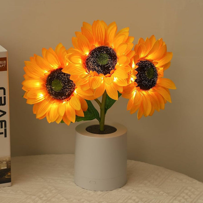Sunflower LED Table Lamp with USB Rechargeable Battery