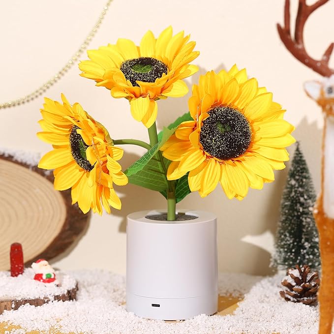 Sunflower LED Table Lamp with USB Rechargeable Battery