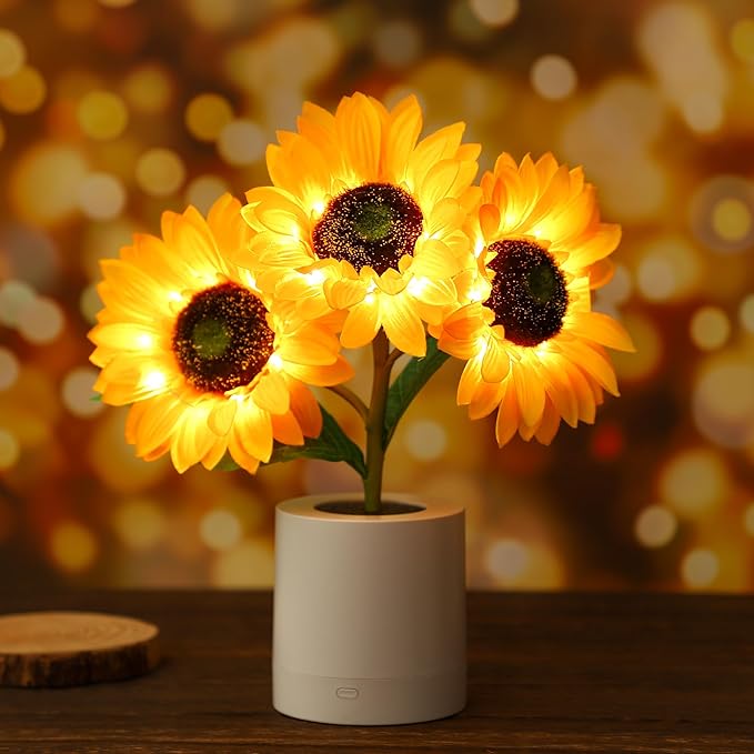 Sunflower LED Table Lamp with USB Rechargeable Battery