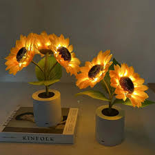 Sunflower LED Table Lamp with USB Rechargeable Battery