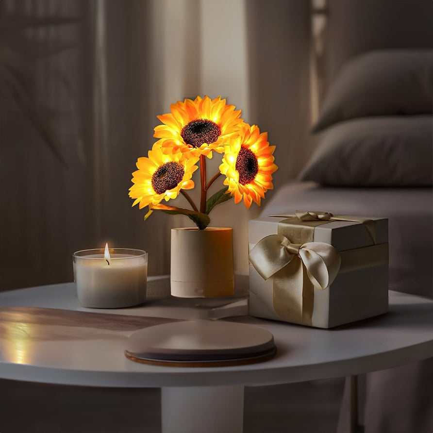 Sunflower LED Table Lamp with USB Rechargeable Battery