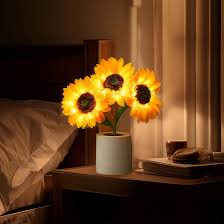 Sunflower LED Table Lamp with USB Rechargeable Battery